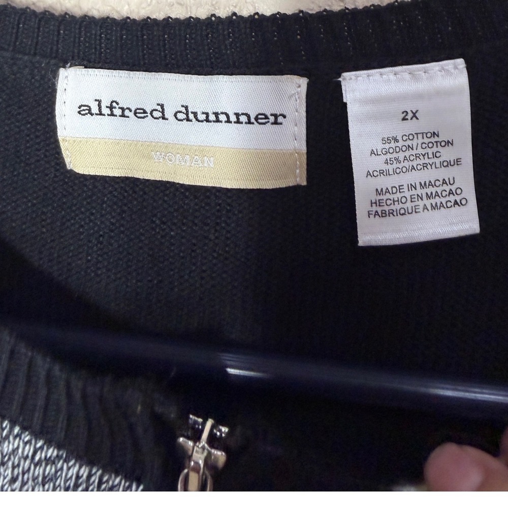 Alfred Dunner Womens 2X Patchwork Zip Front Cardigan Sweater Heels Handbags NWT - Picture 5 of 9